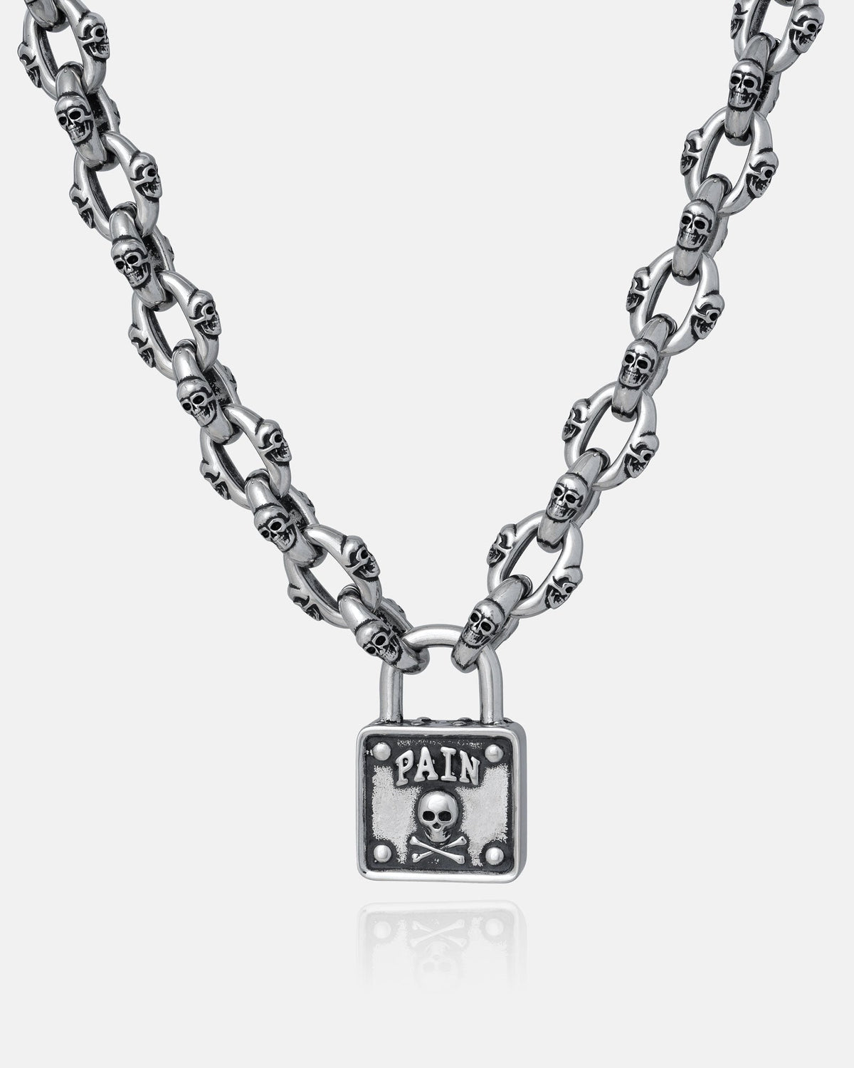 "Boneyards" Skull Padlock Chain