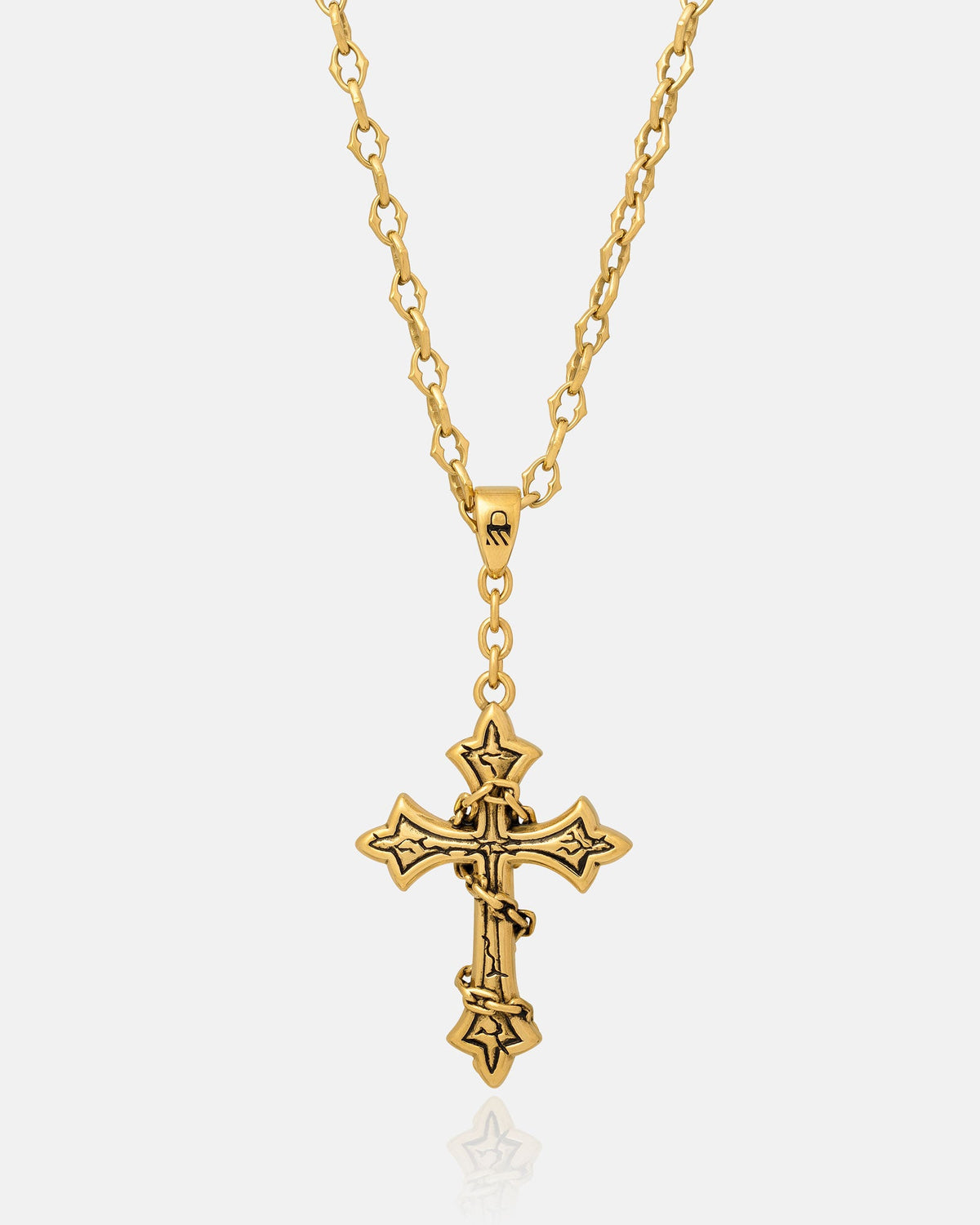 "The Cathedral" 6mm Spiked Chain with Custom Pendant Choice (Gold)