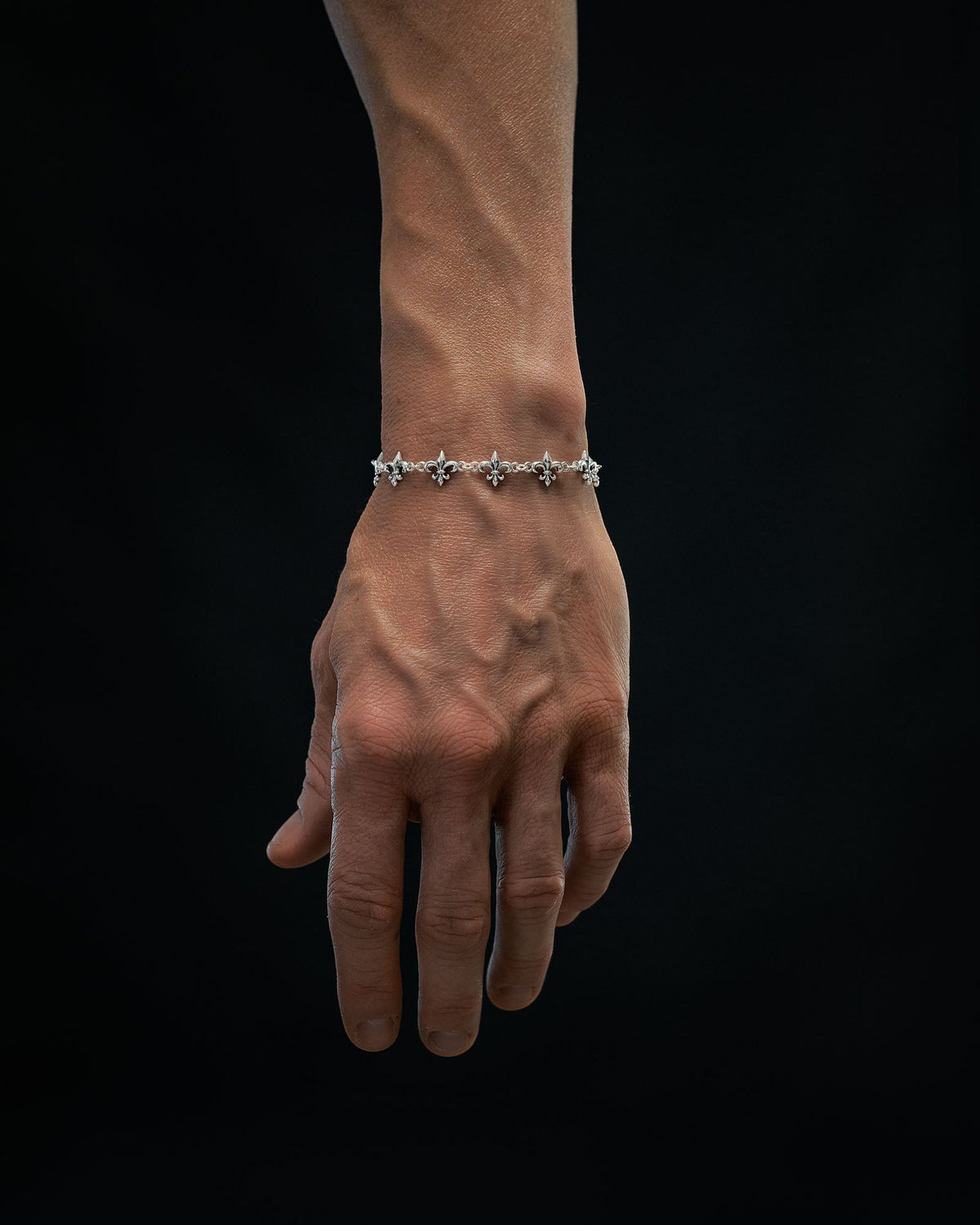 925 Sterling Silver "Fleur De Lis" 10mm Bracelet