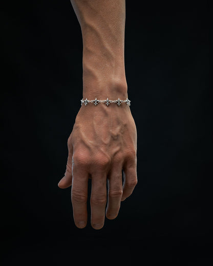 925 Sterling Silver "Fleur De Lis" 10mm Bracelet