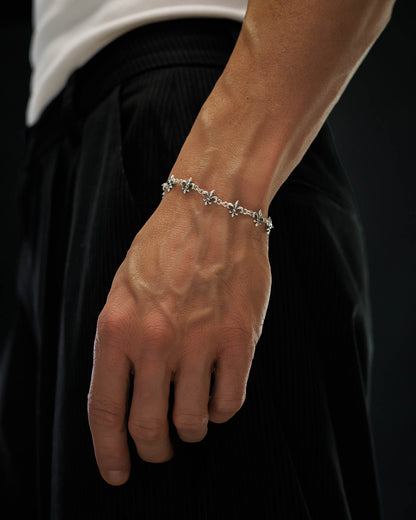 925 Sterling Silver "Fleur De Lis" 10mm Bracelet