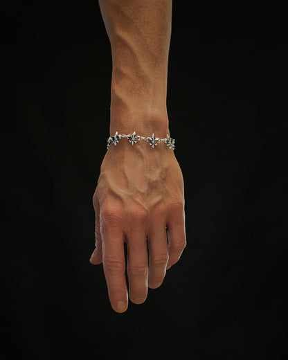 925 Sterling Silver "Fleur De Lis" 15mm Bracelet
