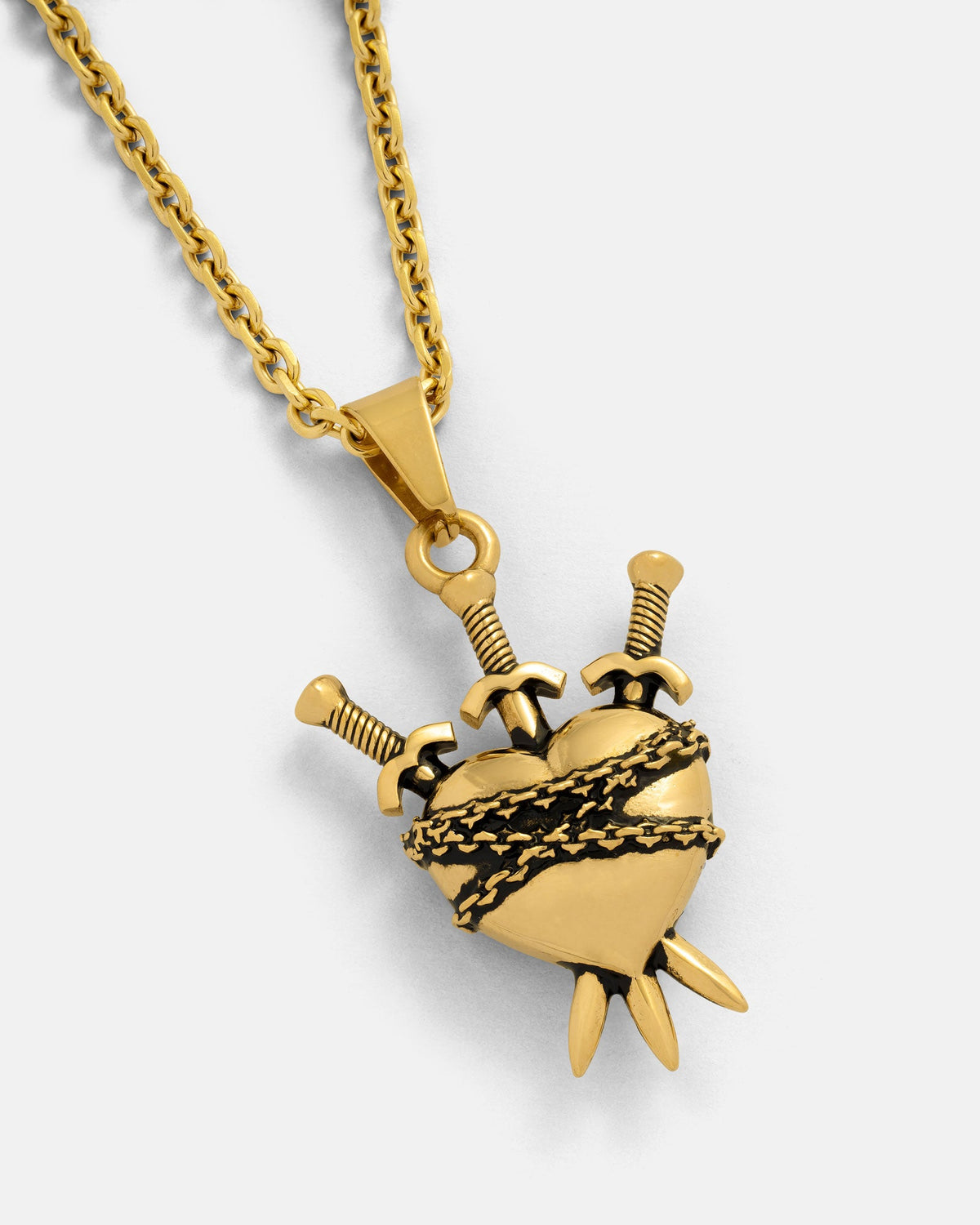 "3 of Swords” Pendant (Gold)