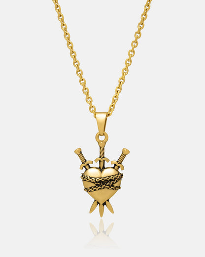 "3 of Swords” Pendant (Gold)