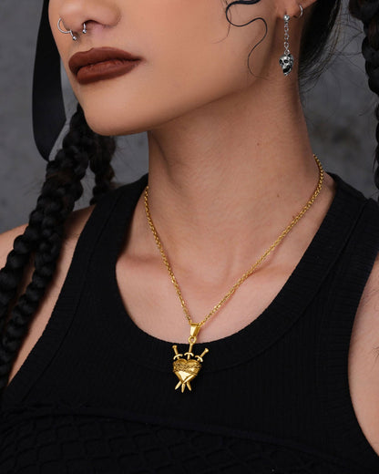 "3 of Swords” Pendant (Gold)