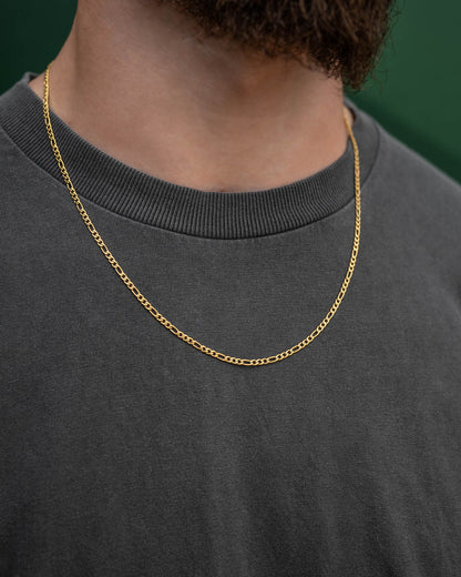 2.9mm Figaro Chain (Gold)