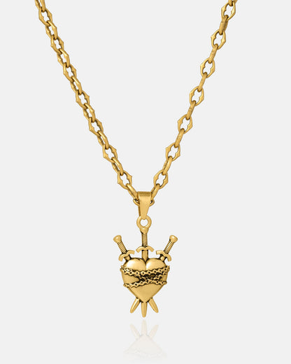 "The Cathedral" 6mm Spiked Chain with Custom Pendant Choice (Gold)