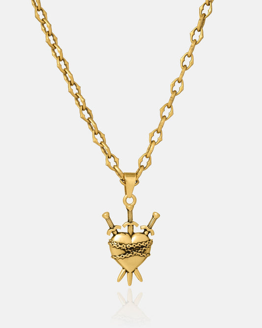 "The Cathedral" 6mm Spiked Chain with Custom Pendant Choice (Gold)