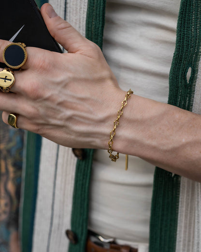 "The Cathedral" 6mm Spiked Bracelet (Gold)