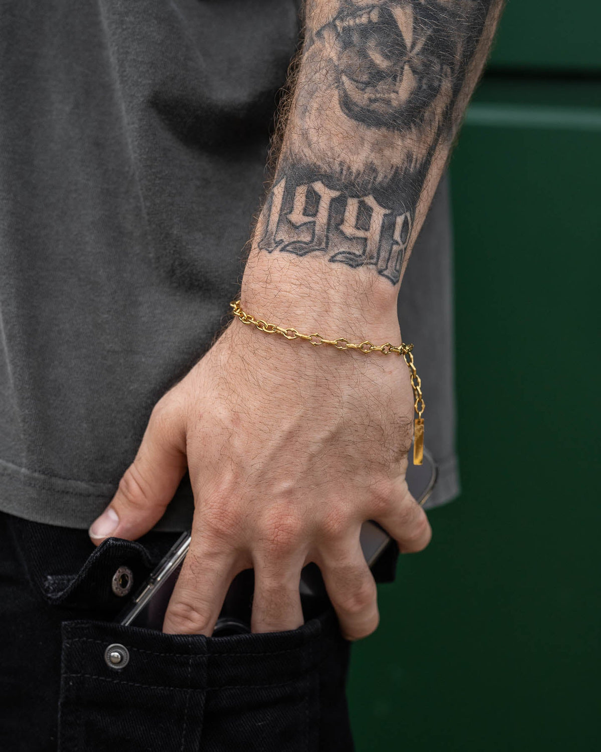 "The Cathedral" 6mm Spiked Bracelet (Gold)