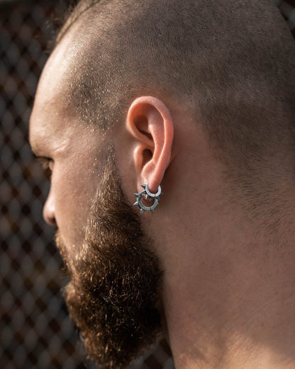 6mm Spiked Hoop Earrings