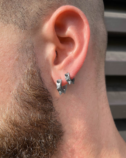 6mm Spiked Hoop Earrings