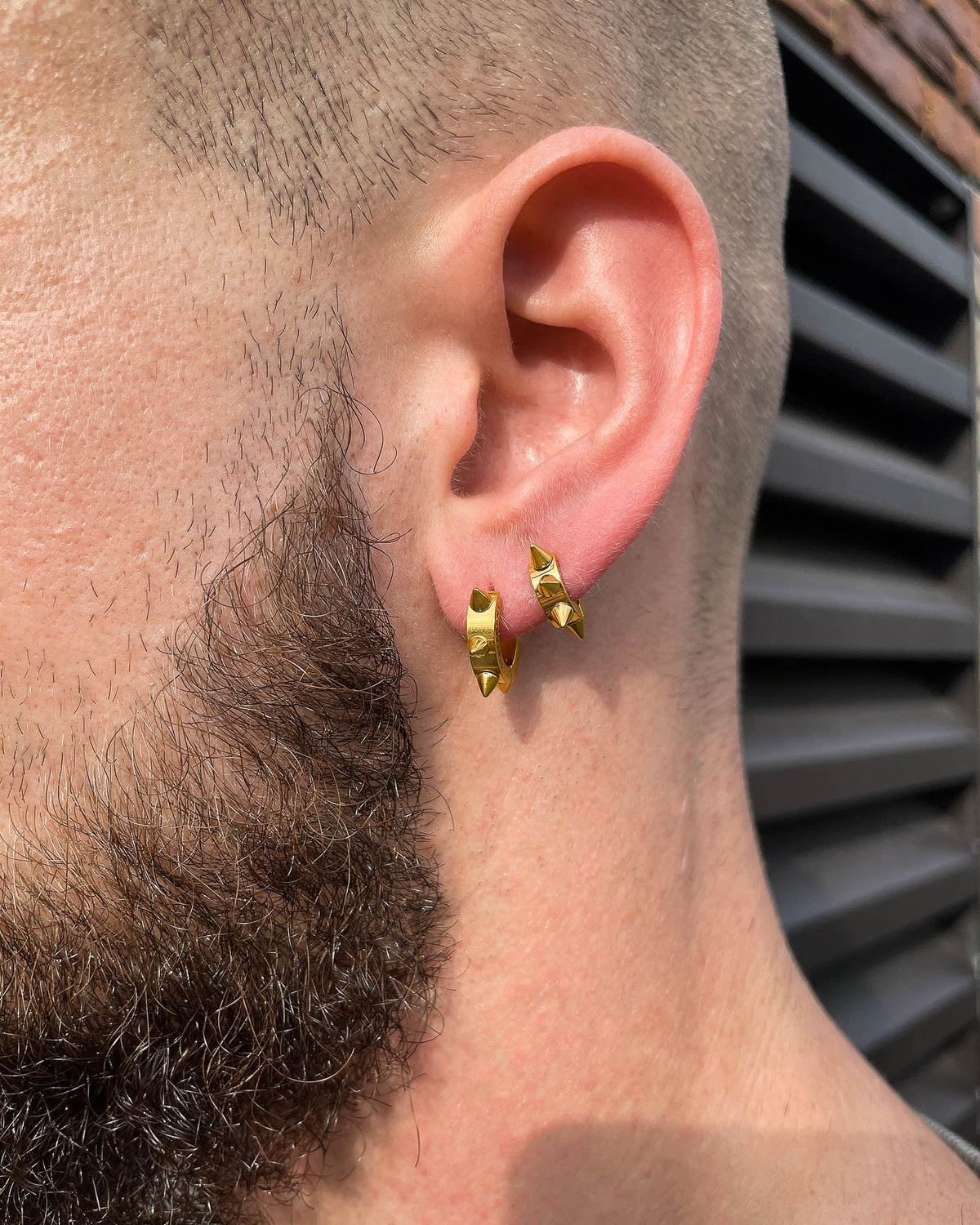 6mm Spiked Hoop Earrings (Gold)