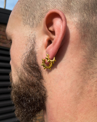 6mm Spiked Hoop Earrings (Gold)