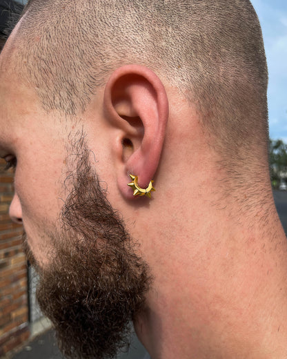 6mm Spiked Hoop Earrings (Gold)
