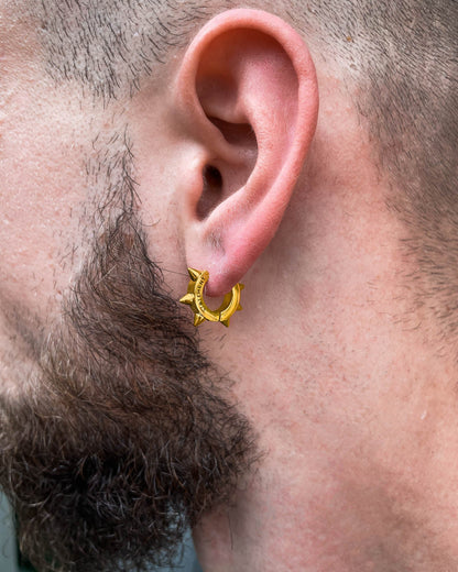 8mm Spiked Hoop Earrings (Gold)