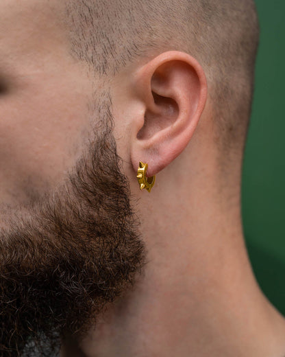 8mm Spiked Hoop Earrings (Gold)