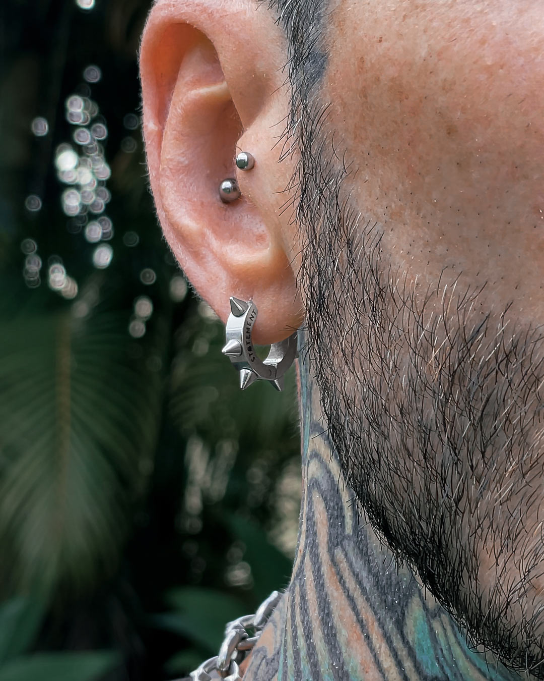8mm Spiked Hoop Earrings