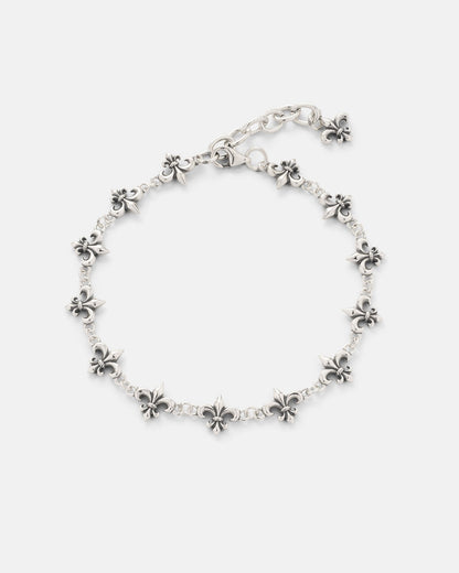 925 Sterling Silver "Fleur De Lis" 10mm Bracelet