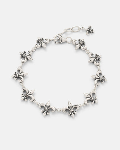 925 Sterling Silver "Fleur De Lis" 15mm Bracelet