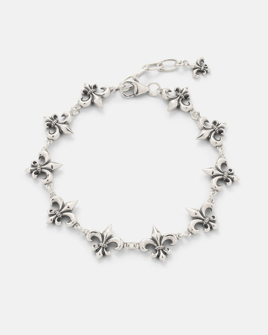 925 Sterling Silver "Fleur De Lis" 15mm Bracelet
