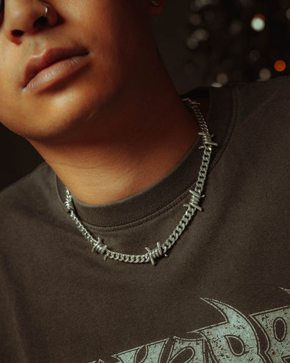 925 Sterling Silver 6mm Barbed Wire Cuban Chain