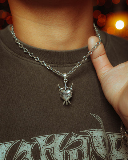 925 Sterling Silver "The Cathedral" 6mm Spiked Chain with Custom Pendant Choice