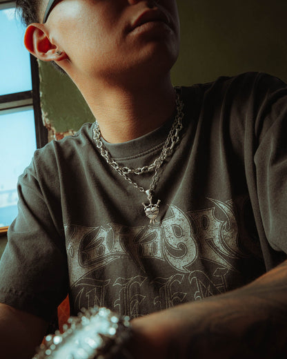 925 Sterling Silver "The Cathedral" 6mm Spiked Chain with Custom Pendant Choice