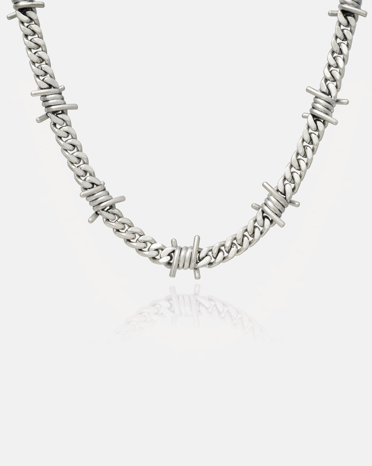925 Sterling Silver 9mm Barbed Wire Cuban Chain