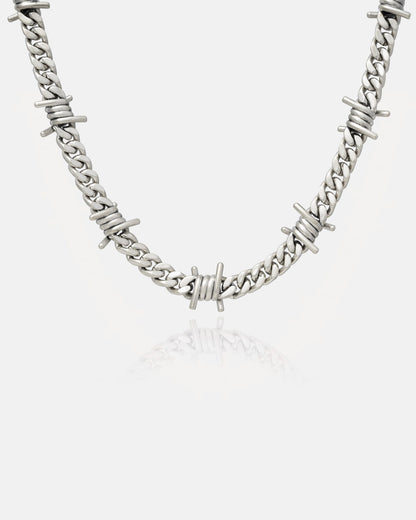925 Sterling Silver 9mm Barbed Wire Cuban Chain