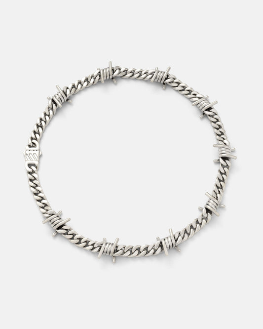 925 Sterling Silver 9mm Barbed Wire Cuban Chain