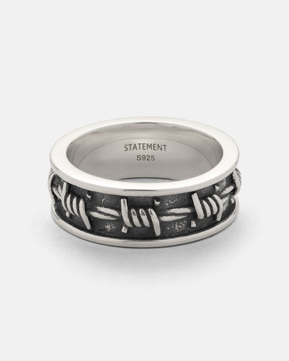 925 Sterling Silver Barbed Wire Ring
