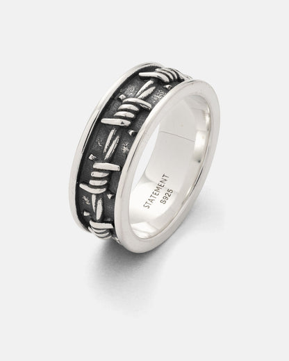 925 Sterling Silver Barbed Wire Ring