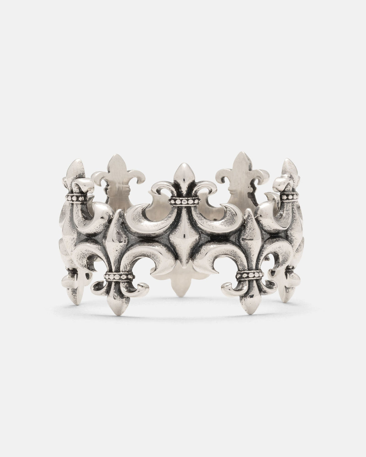 925 Sterling Silver "Crested" Fleur De Lis Ring