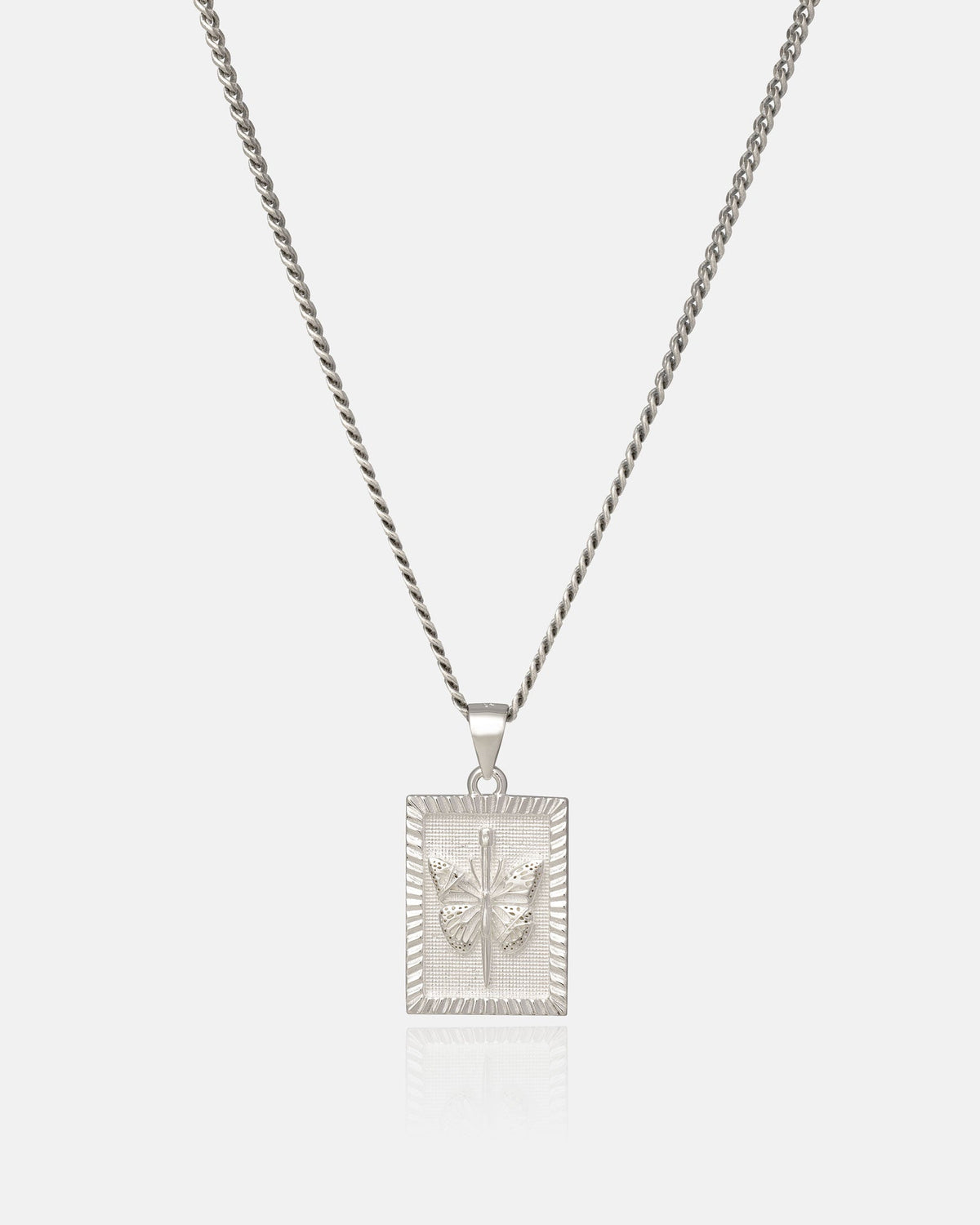 925 Sterling Silver Mini Butterfly Tag Pendant