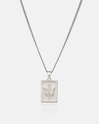 925 Sterling Silver Mini Butterfly Tag Pendant