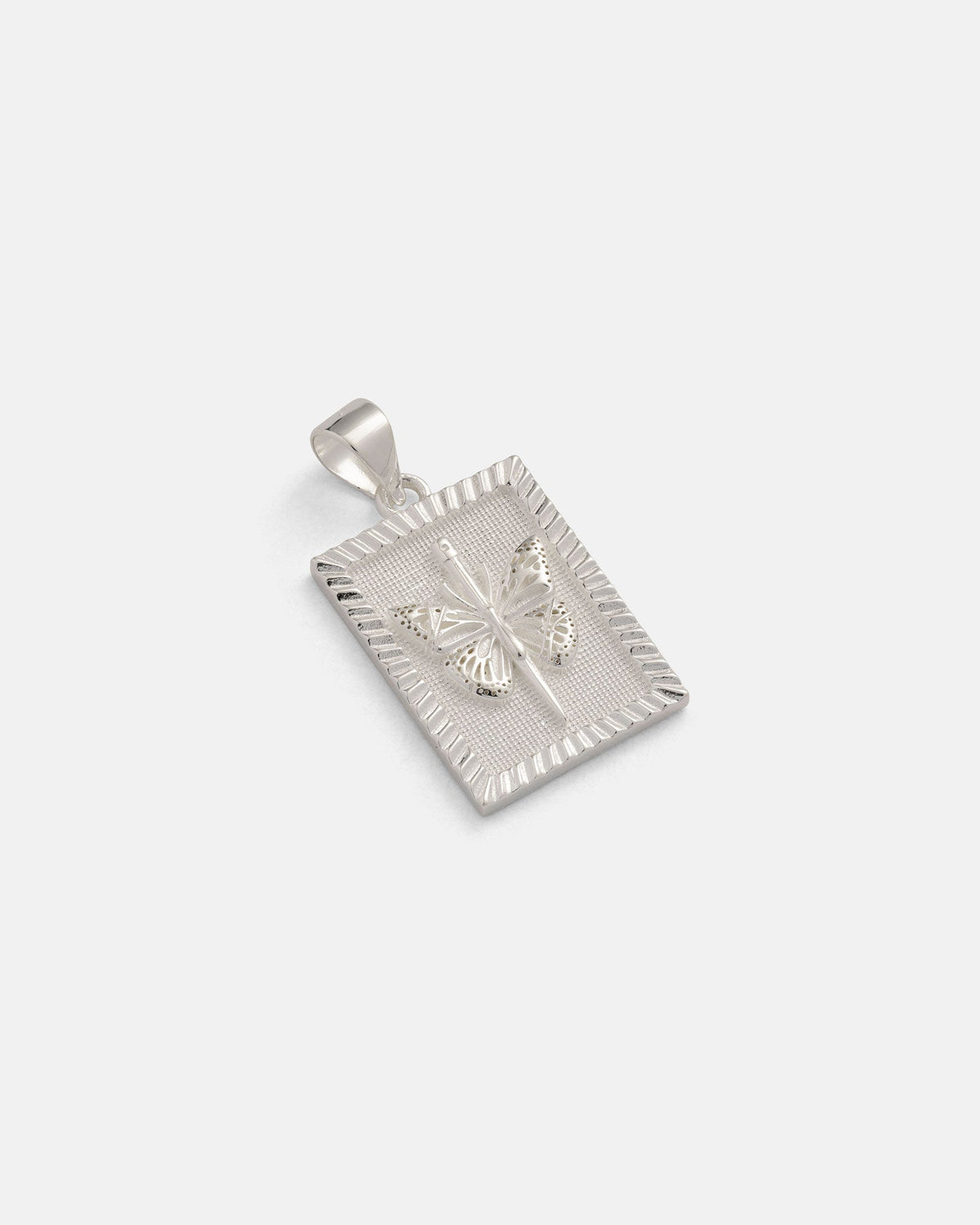 925 Sterling Silver Mini Butterfly Tag Pendant