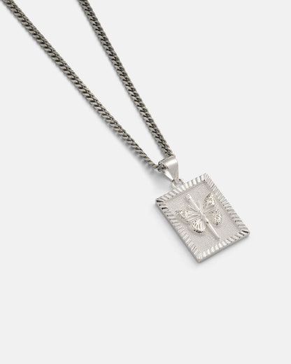925 Sterling Silver Mini Butterfly Tag Pendant