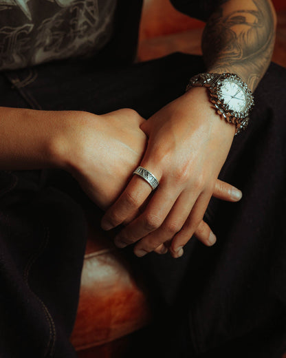 925 Sterling Silver Numerals Ring