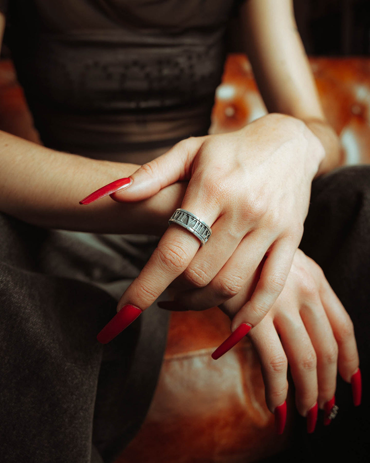 925 Sterling Silver Numerals Ring