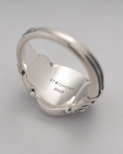 925 Sterling Silver Mini Oval Scroll Signet Ring