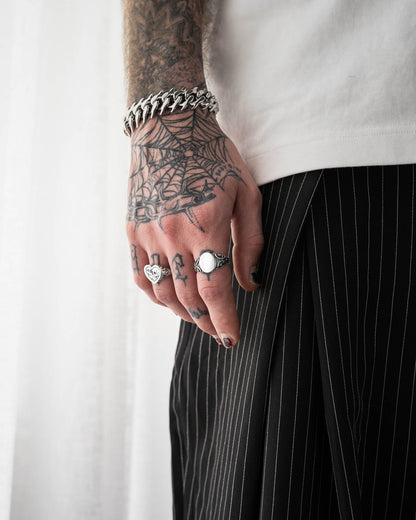 925 Sterling Silver Mini Oval Scroll Signet Ring