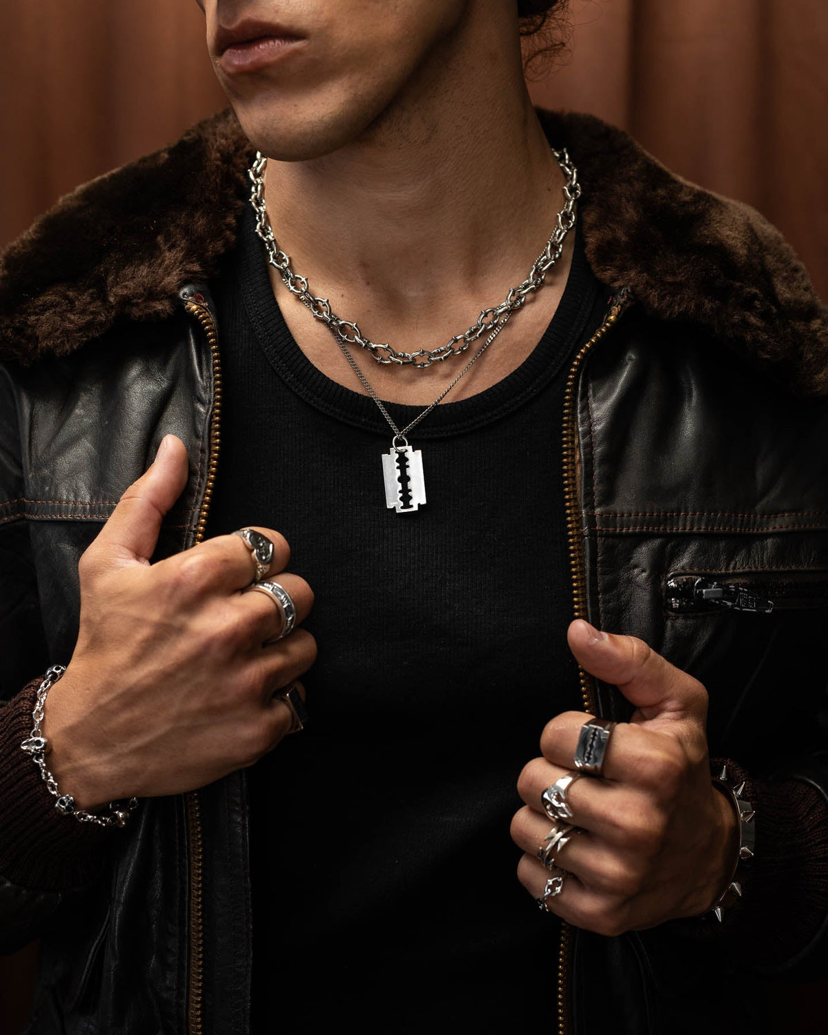 925 Sterling Silver Razor Blade Pendant
