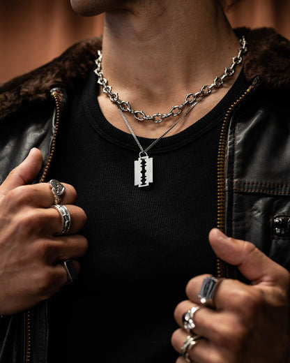 925 Sterling Silver Razor Blade Pendant