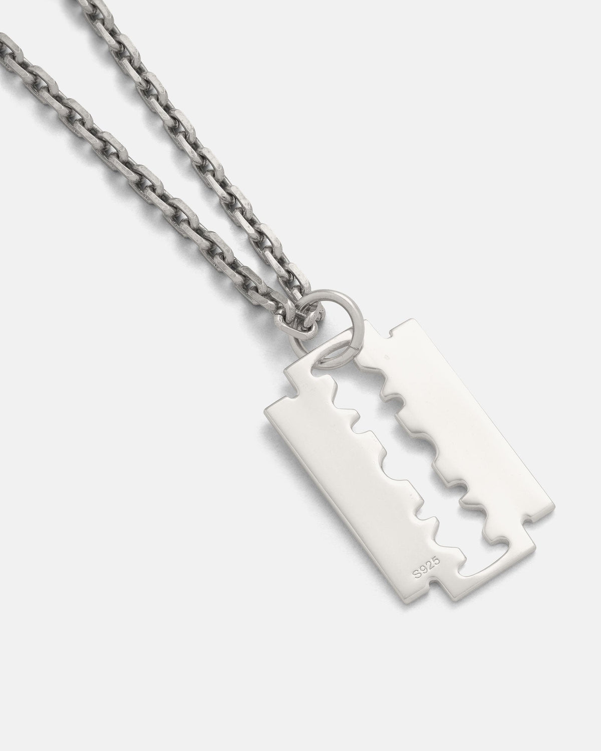 925 Sterling Silver Razor Blade Pendant