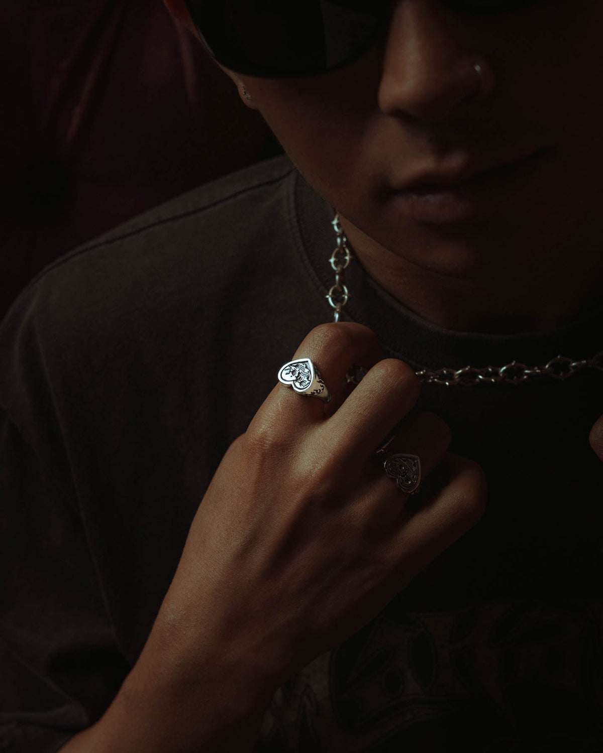 925 Sterling Silver Skull Heart Ring