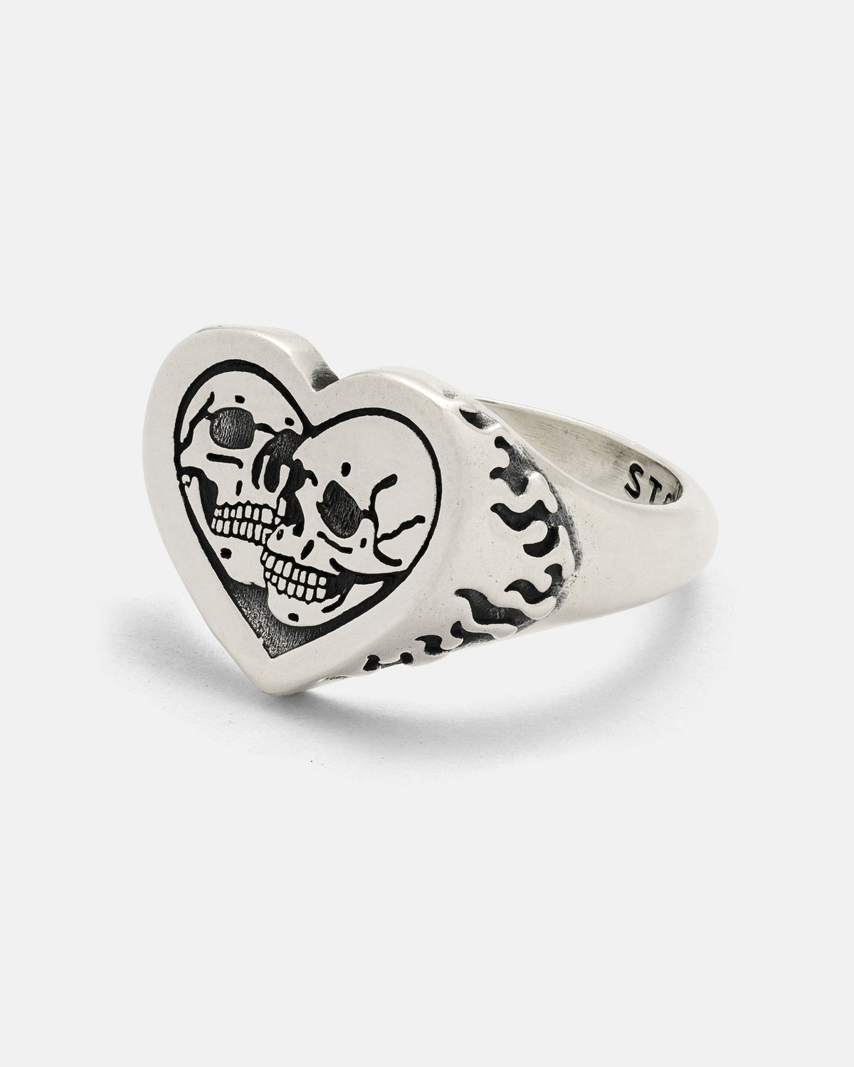 925 Sterling Silver Skull Heart Ring