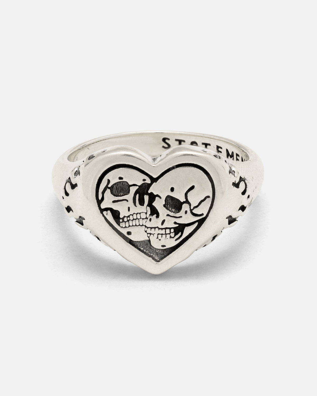 925 Sterling Silver Skull Heart Ring