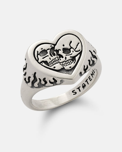 925 Sterling Silver Skull Heart Ring