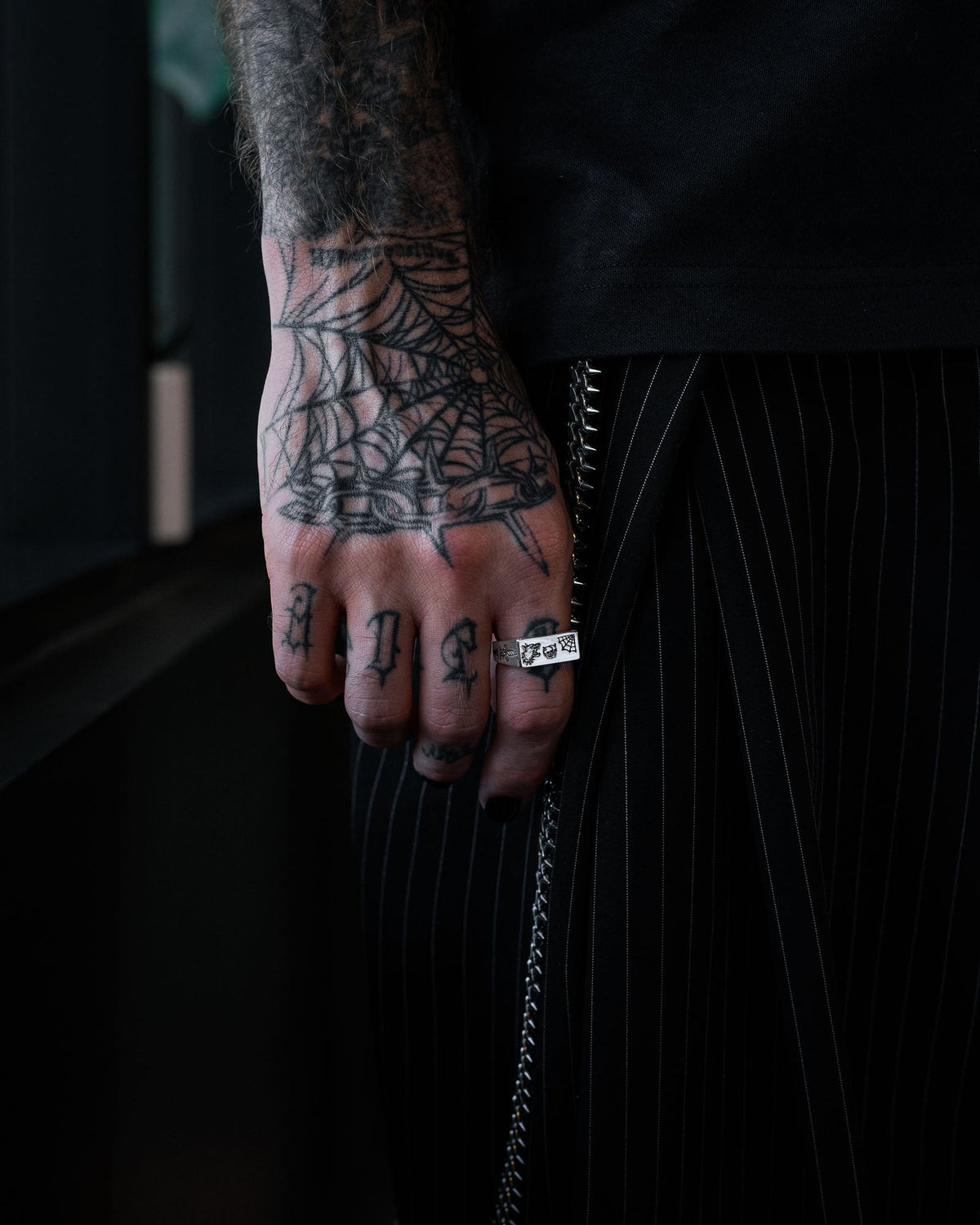 925 Sterling Silver Tattoo Signet Ring